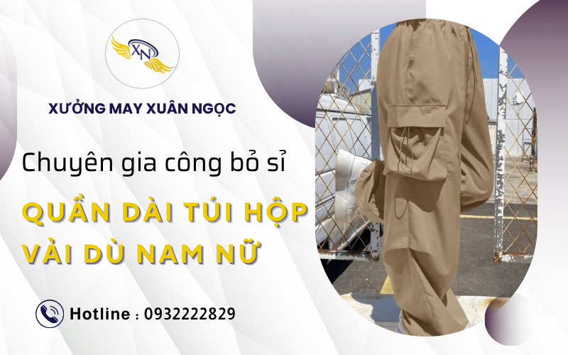 sỉ quần dài túi hộp vải dù nhăn