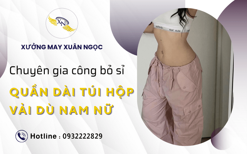 sỉ quần dài túi hộp vải dù nhăn