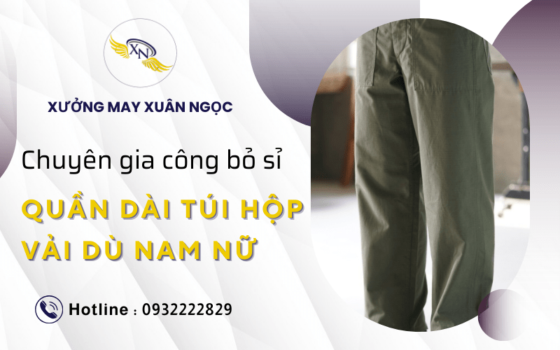 sỉ quần dài túi hộp vải dù nhăn